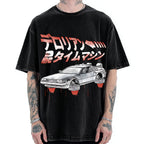 Time Travel Car sumi-e Vintage Washed T-shirt