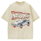 Time Travel Car sumi-e Vintage Washed T-shirt