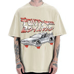 Time Travel Car sumi-e Vintage Washed T-shirt