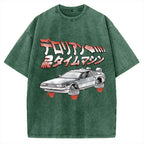 Time Travel Car sumi-e Vintage Washed T-shirt