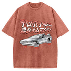 Time Travel Car sumi-e Vintage Washed T-shirt