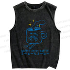 Unisex Coffee Needs Coffee Japanese Printed Washed Tank Top
