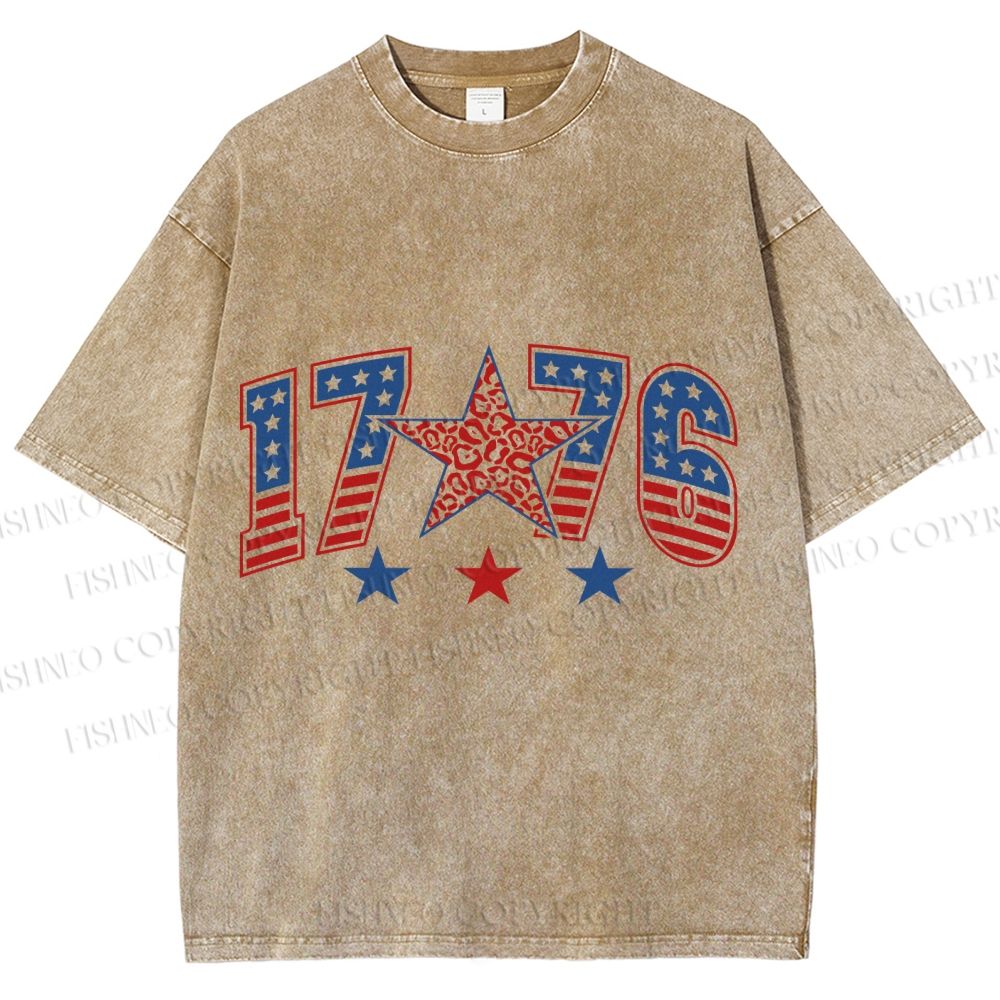 Unisex 1776 Independence Day Printed Washed Tee