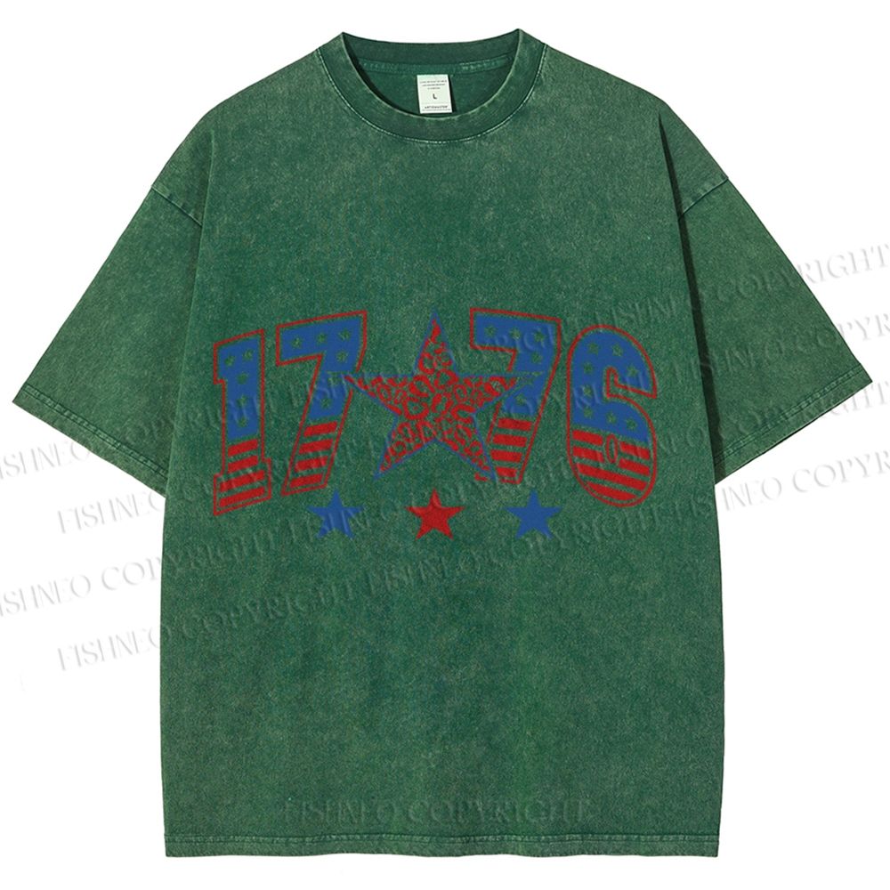 Unisex 1776 Independence Day Printed Washed Tee