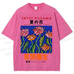 Unisex Yayoi Kusama Flower Printed Washed Tee