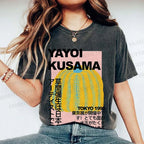 Unisex Yayoi Kusama Pumpkin Printed Washed Tee