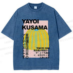 Unisex Yayoi Kusama Pumpkin Printed Washed Tee