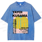 Unisex Yayoi Kusama Pumpkin Printed Washed Tee