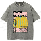 Unisex Yayoi Kusama Pumpkin Printed Washed Tee