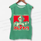 Unisex Vintage Robot Printed Washed Tank Top