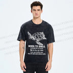 Unisex Born To Shell Printed Washed Tee