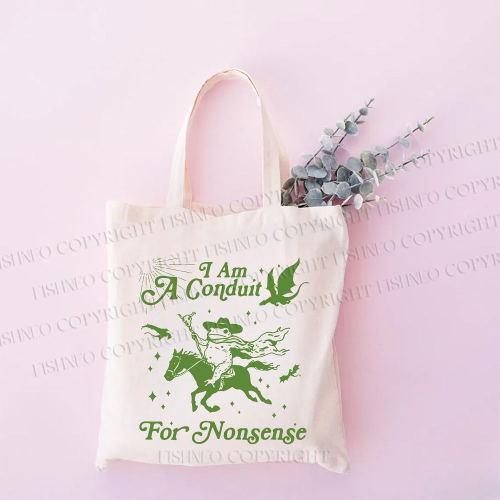 Vintage Frog I am a Conduit For Nonsense Tote Bag