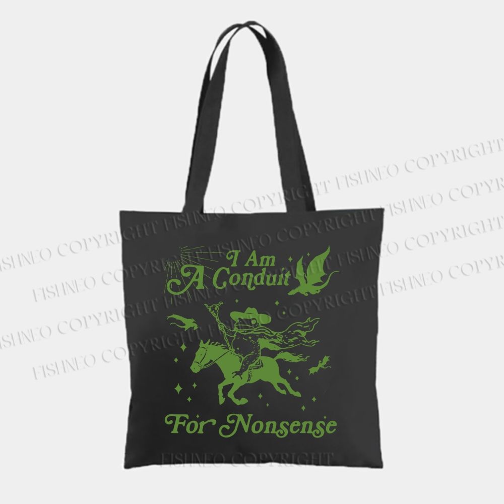 Vintage Frog I am a Conduit For Nonsense Tote Bag
