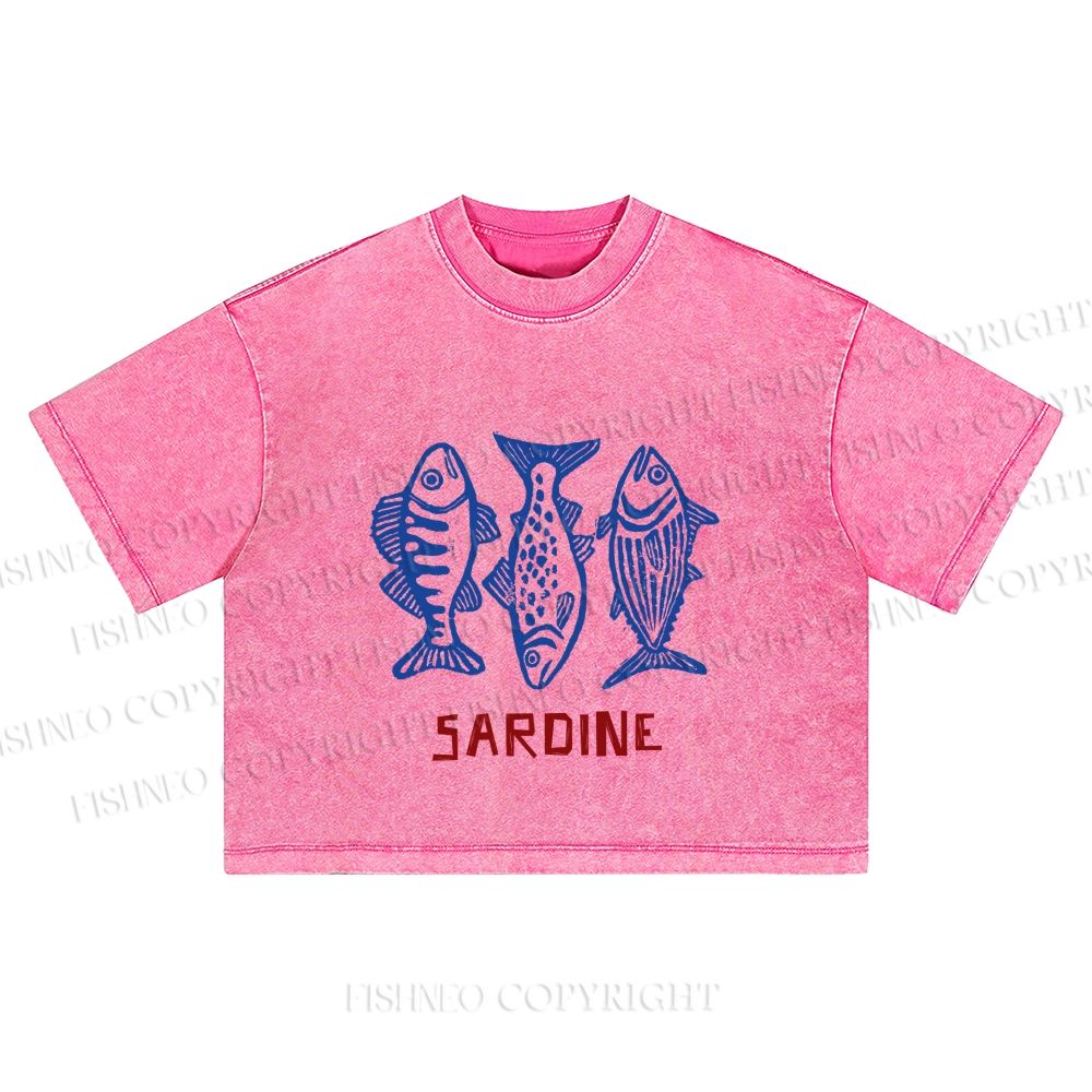 Vintage Sardine Washed Cropped T-Shirt