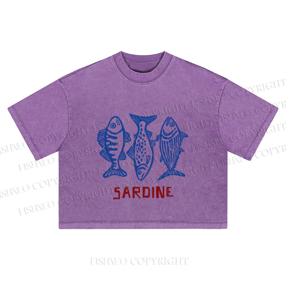 Vintage Sardine Washed Cropped T-Shirt