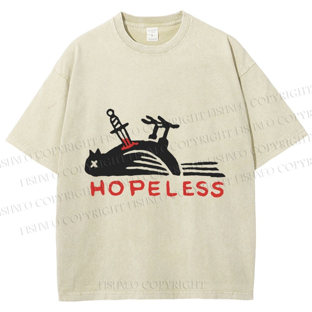 Unisex Hopeless Bird Printed Washed Tee