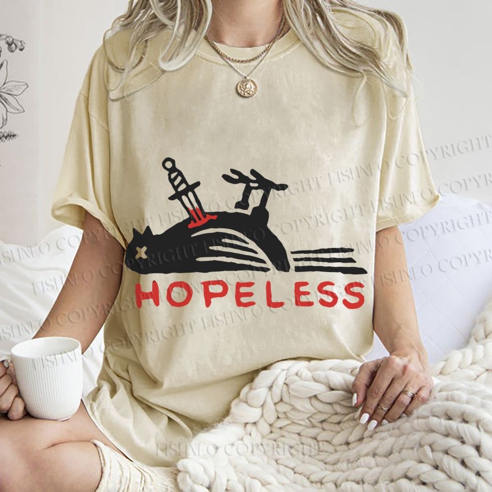 Unisex Hopeless Bird Printed Washed Tee