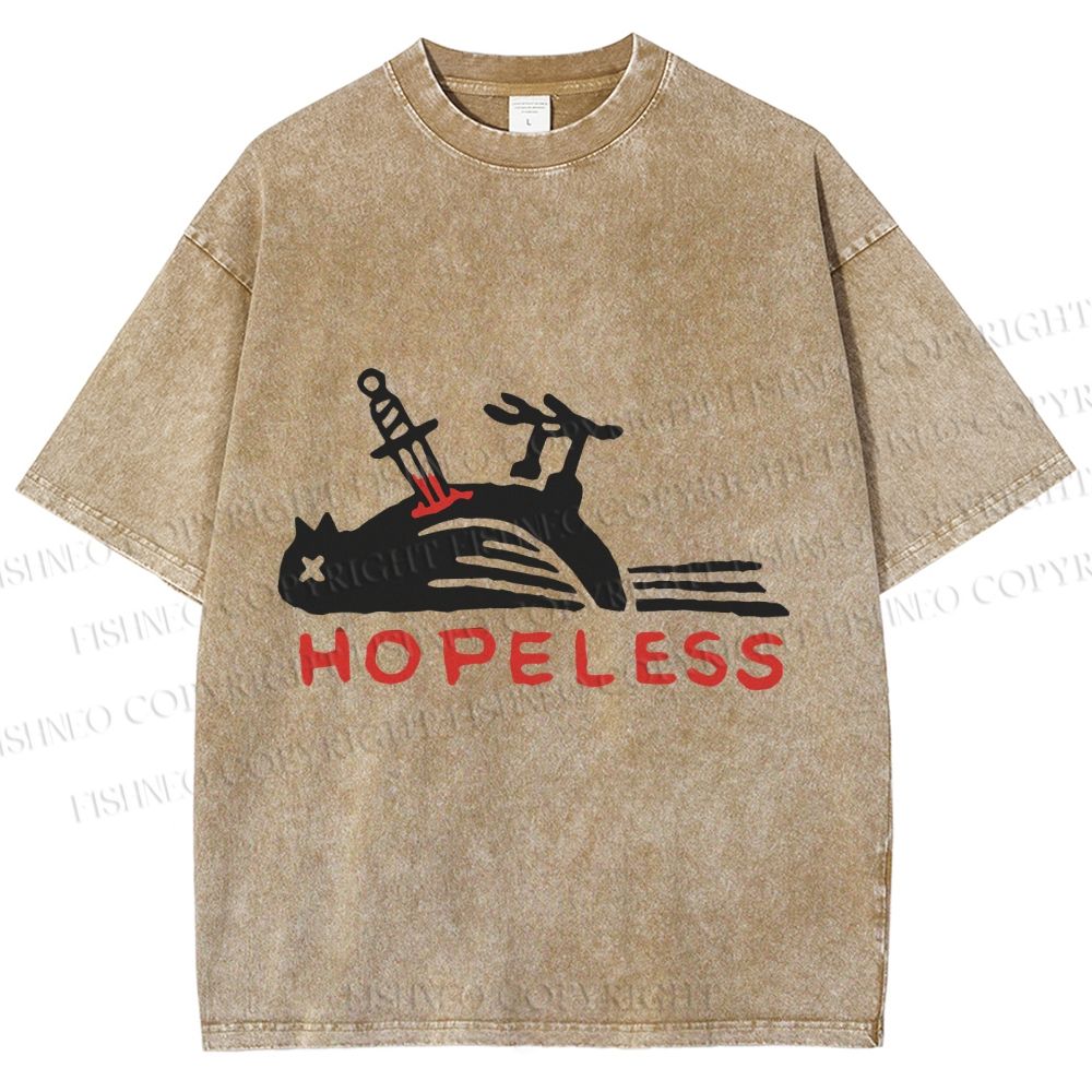 Unisex Hopeless Bird Printed Washed Tee