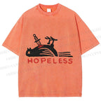 Unisex Hopeless Bird Printed Washed Tee