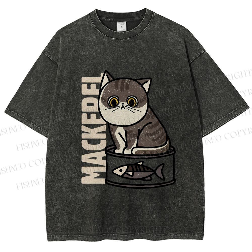 Unisex Cat Can  Printed Washed Tee