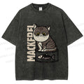 Unisex Cat Can  Printed Washed Tee