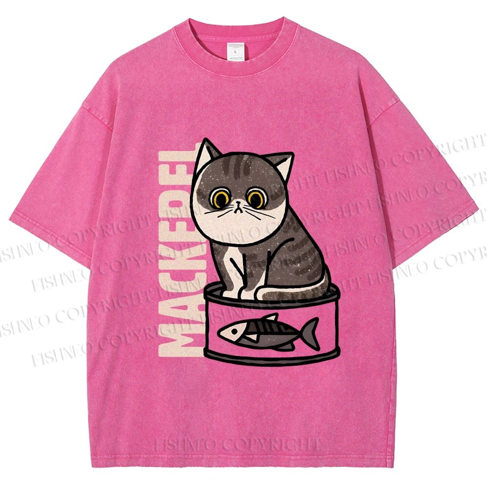 Unisex Cat Can  Printed Washed Tee
