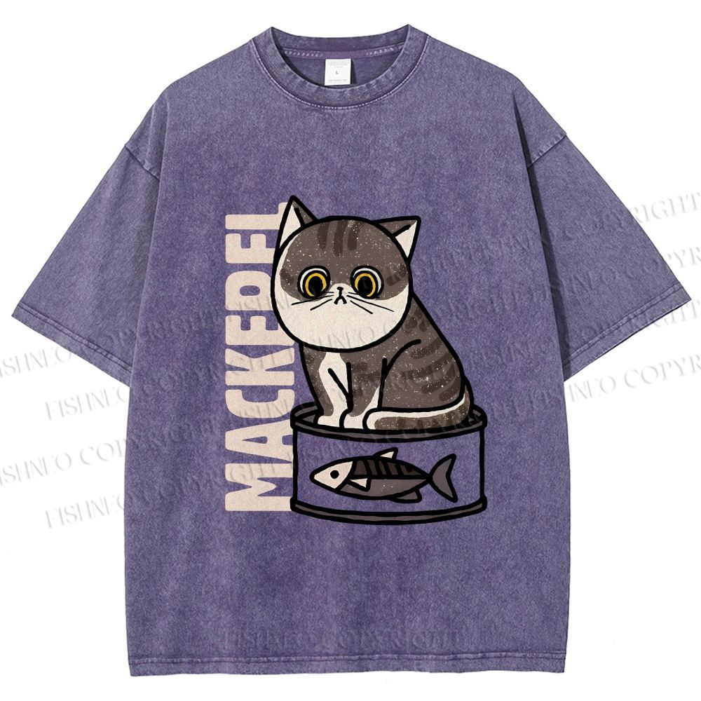 Unisex Cat Can  Printed Washed Tee
