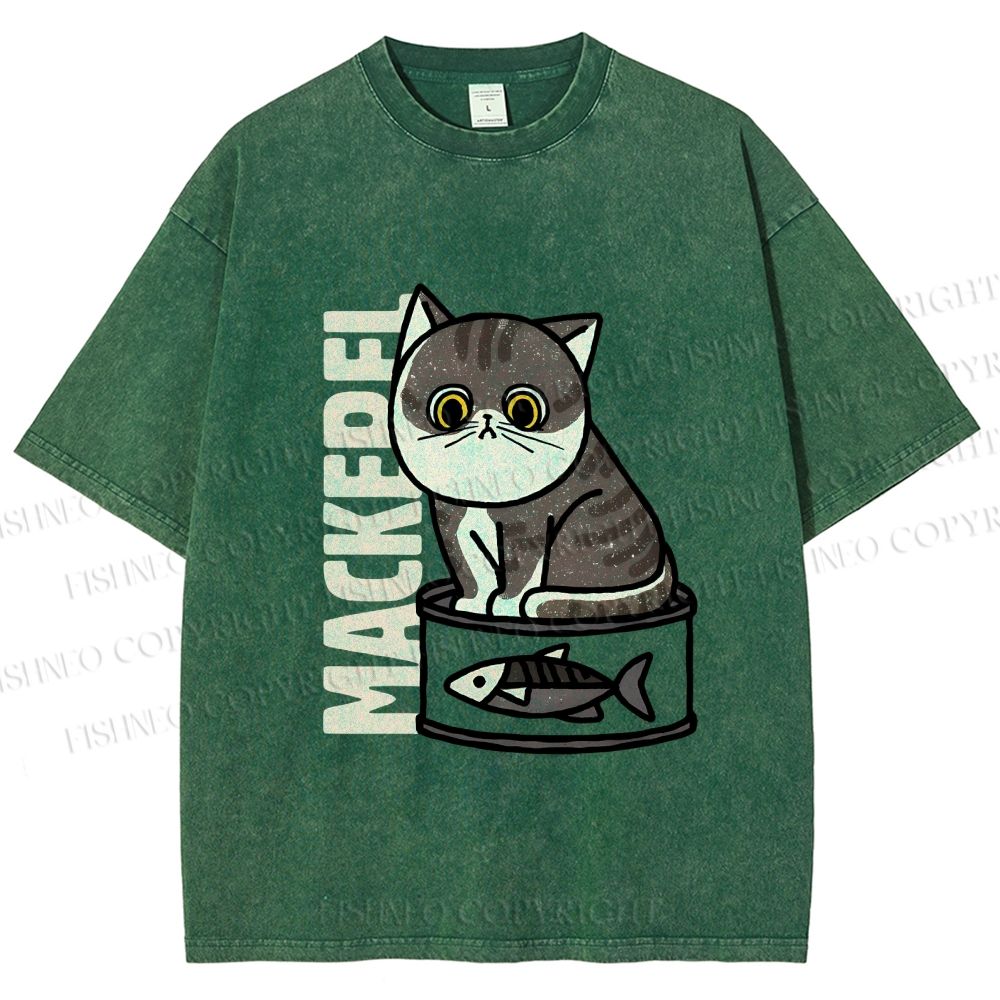 Unisex Cat Can  Printed Washed Tee