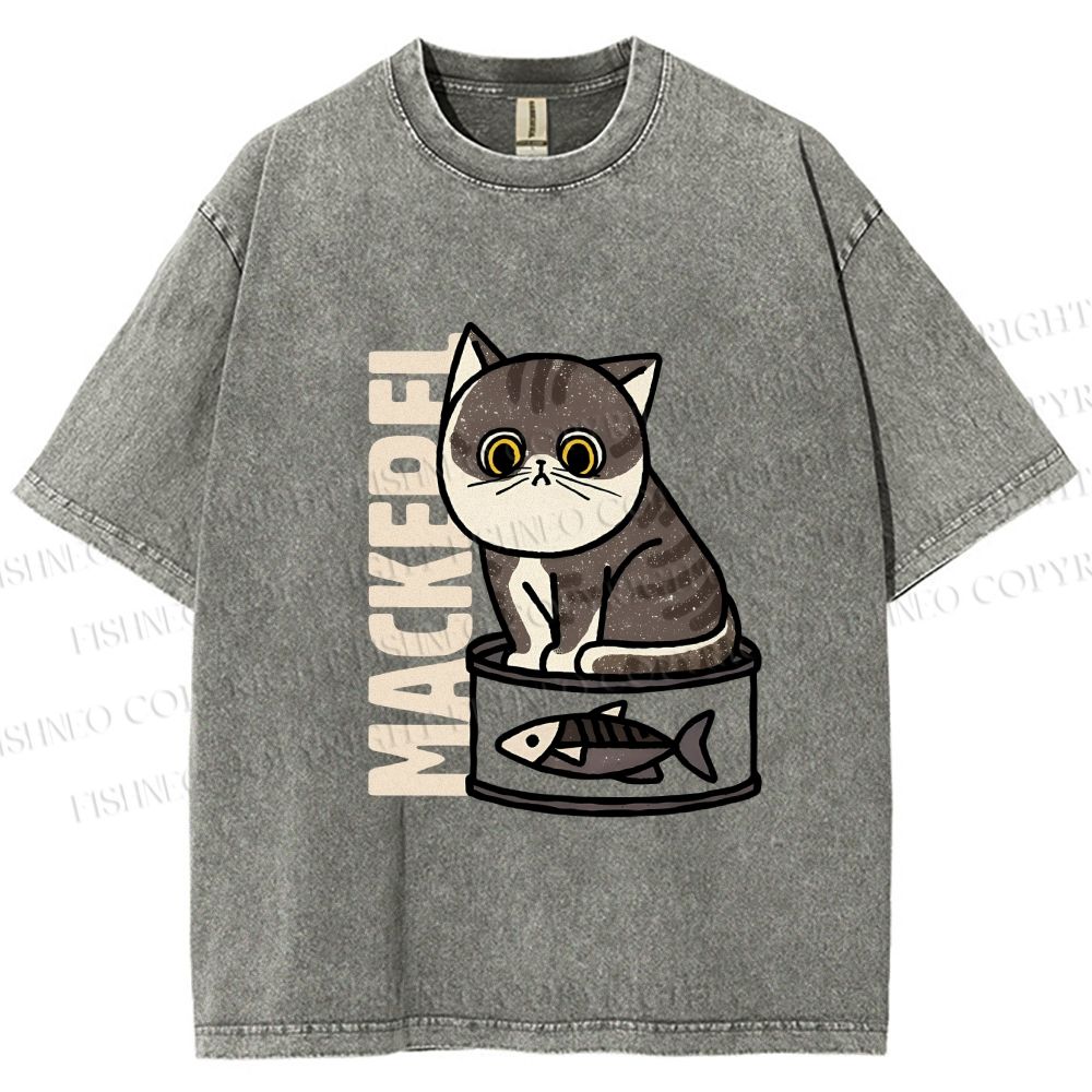 Unisex Cat Can  Printed Washed Tee