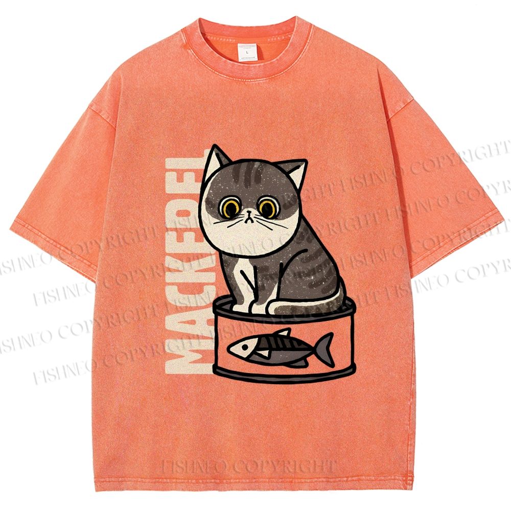 Unisex Cat Can  Printed Washed Tee