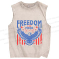 Unisex Freedom Independence Day Printed Washed Tank Top