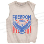 Unisex Freedom Independence Day Printed Washed Tank Top