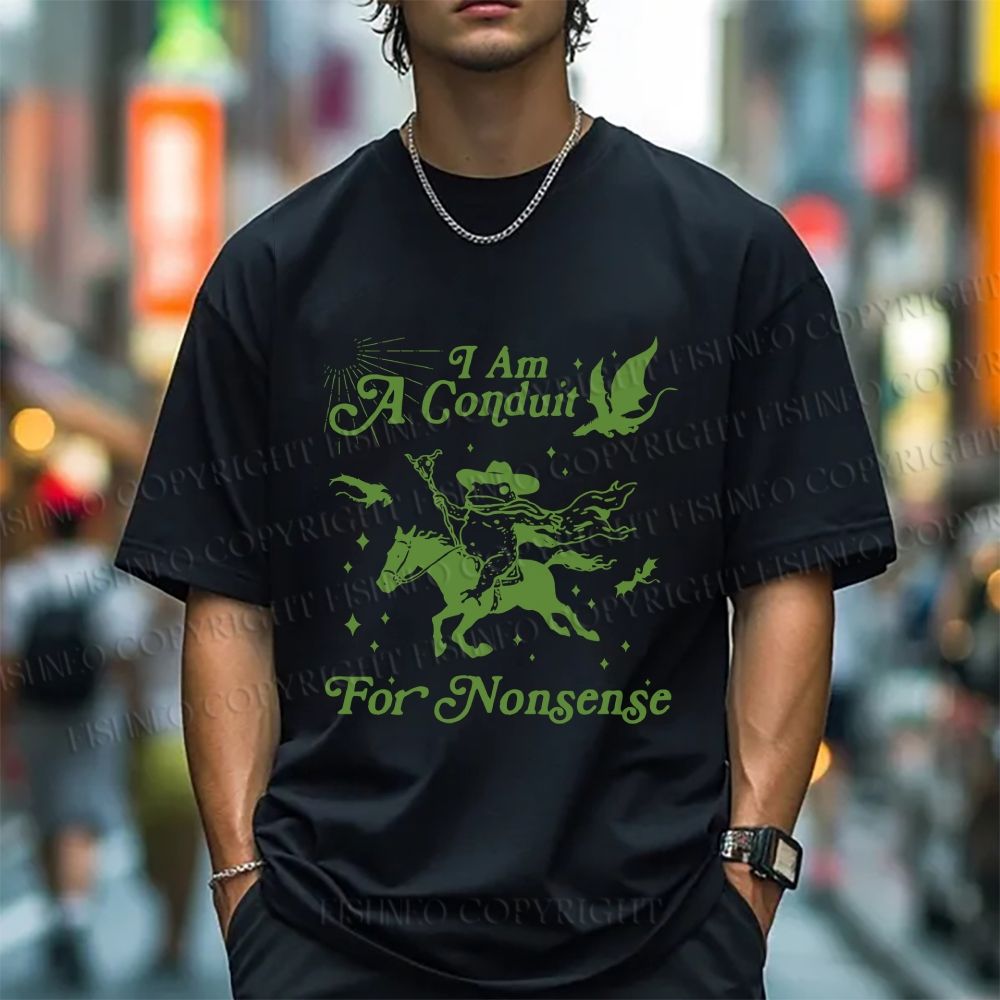 Unisex Vintage Frog I am a Conduit For Nonsense Classic Cotton T-shirt