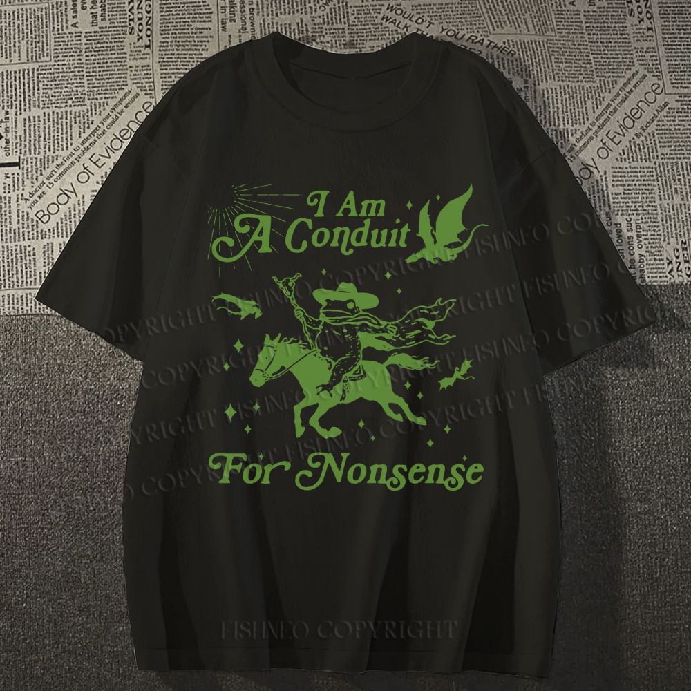 Unisex Vintage Frog I am a Conduit For Nonsense Classic Cotton T-shirt
