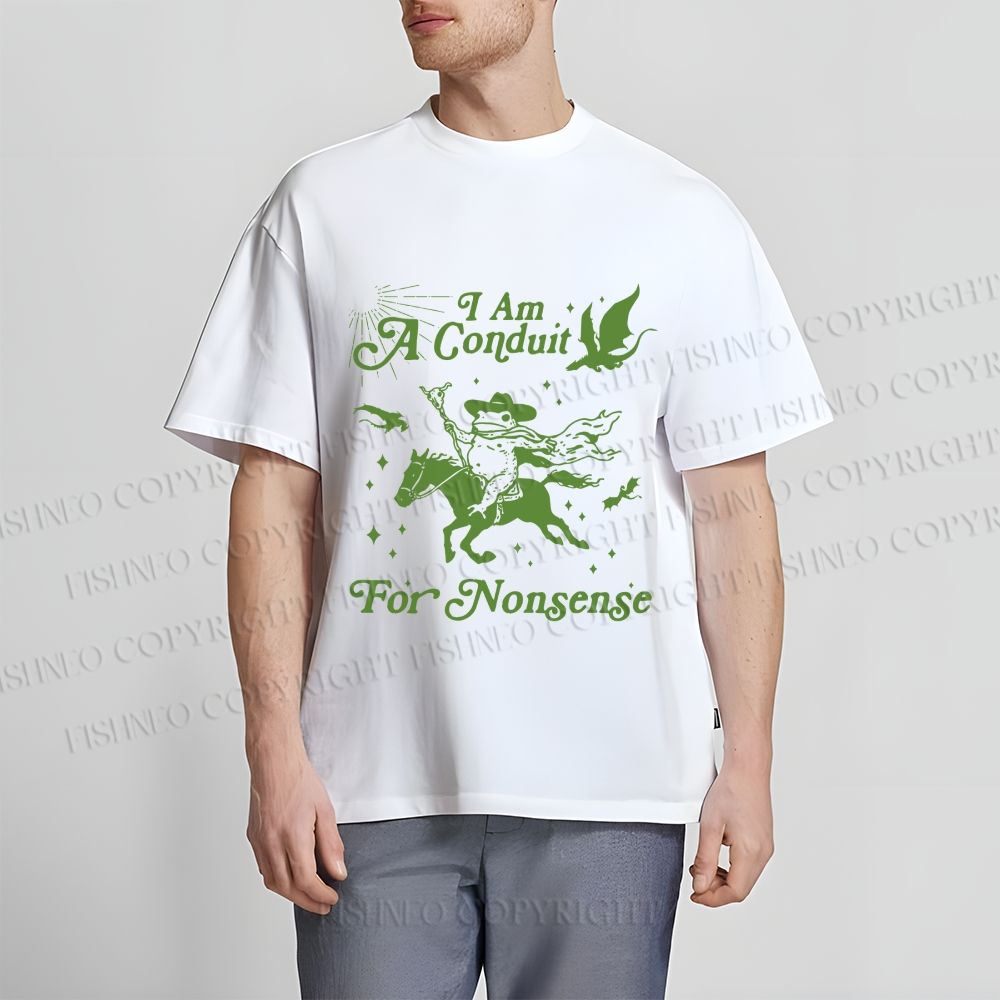 Unisex Vintage Frog I am a Conduit For Nonsense Classic Cotton T-shirt