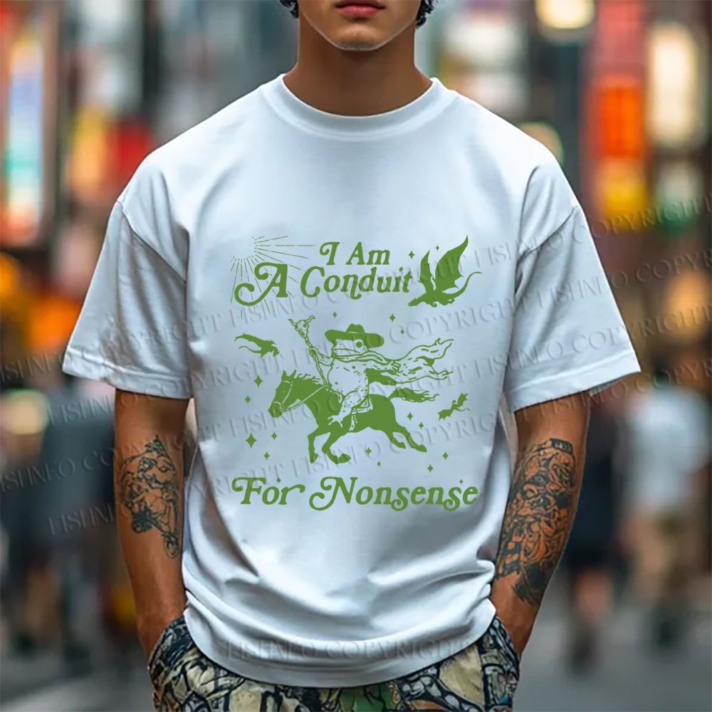 Unisex Vintage Frog I am a Conduit For Nonsense Classic Cotton T-shirt
