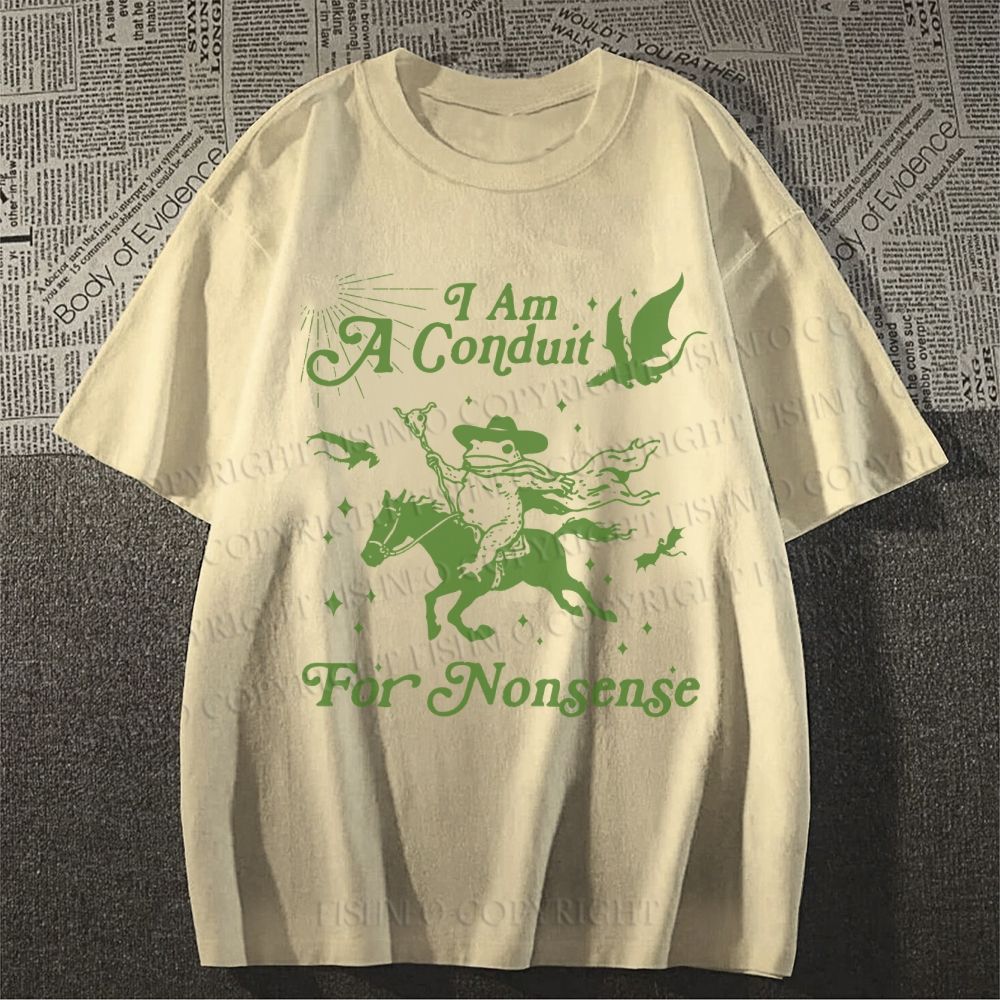 Unisex Vintage Frog I am a Conduit For Nonsense Classic Cotton T-shirt