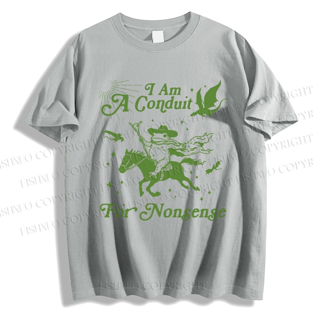 Unisex Vintage Frog I am a Conduit For Nonsense Classic Cotton T-shirt