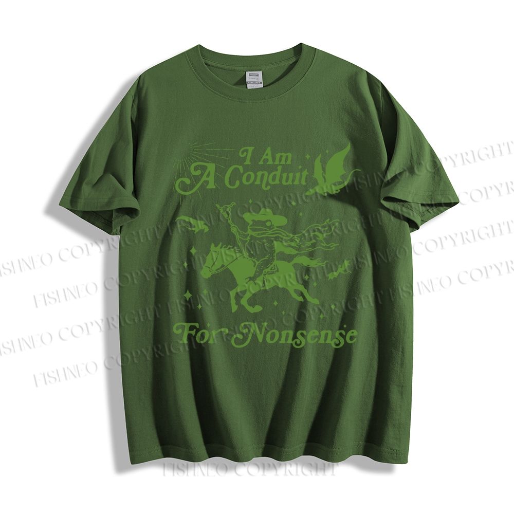 Unisex Vintage Frog I am a Conduit For Nonsense Classic Cotton T-shirt