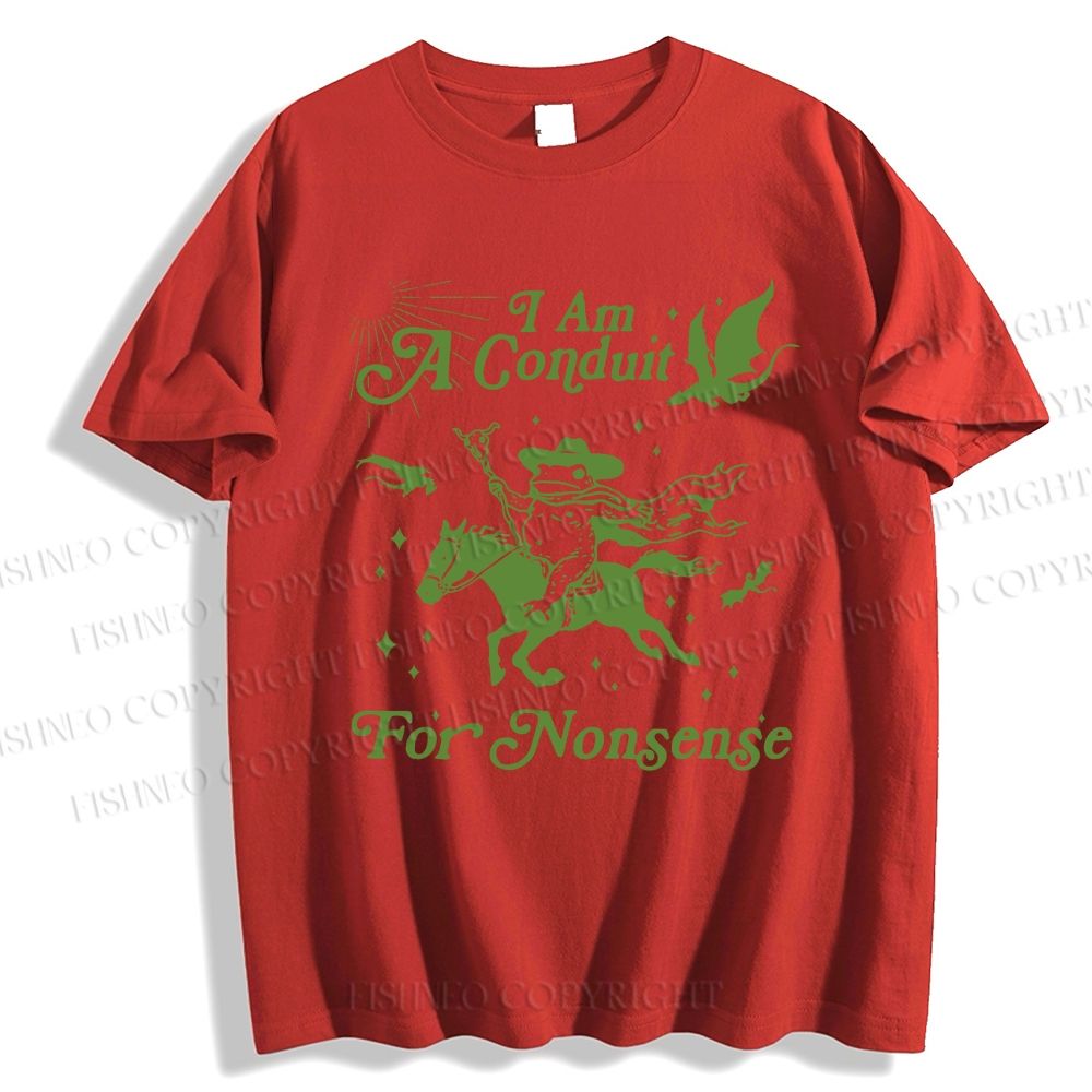Unisex Vintage Frog I am a Conduit For Nonsense Classic Cotton T-shirt