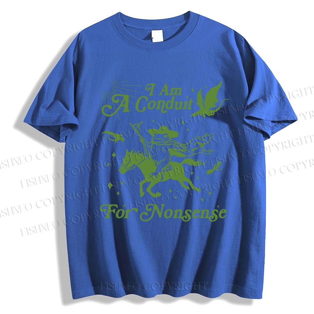 Unisex Vintage Frog I am a Conduit For Nonsense Classic Cotton T-shirt