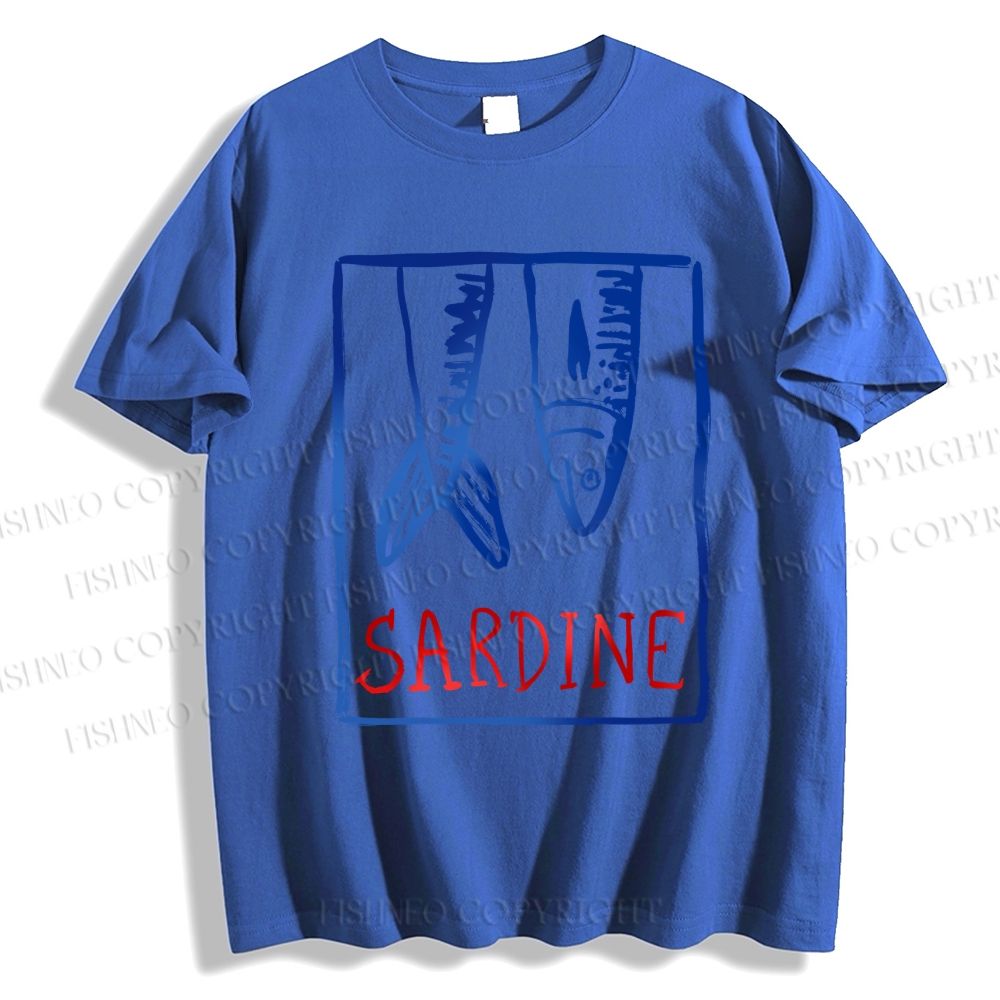 Unisex Vintage Sardine Fish In Box Classic Cotton T-shirt
