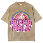 Rainbow Unicorn Alpha Male Y2K Washed Tee Cherrykitten
