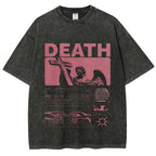 Unisex Facing Rebirth Printed Washed Tee