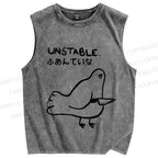 Unisex Unstable Bird Printed Washed Tank Top