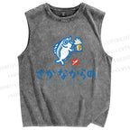 Unisex Sakanakarano Printed Washed Tank Top