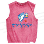 Unisex Sakanakarano Printed Washed Tank Top