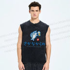 Unisex Sakanakarano Printed Washed Tank Top