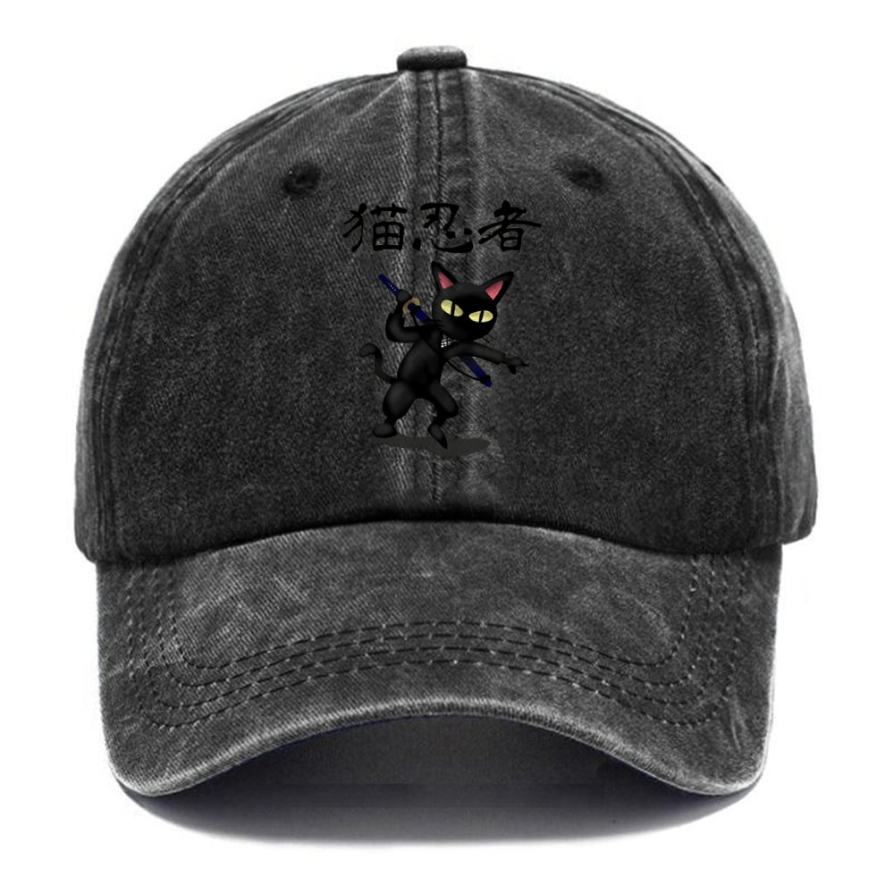 Ninja Cat Washed Cap