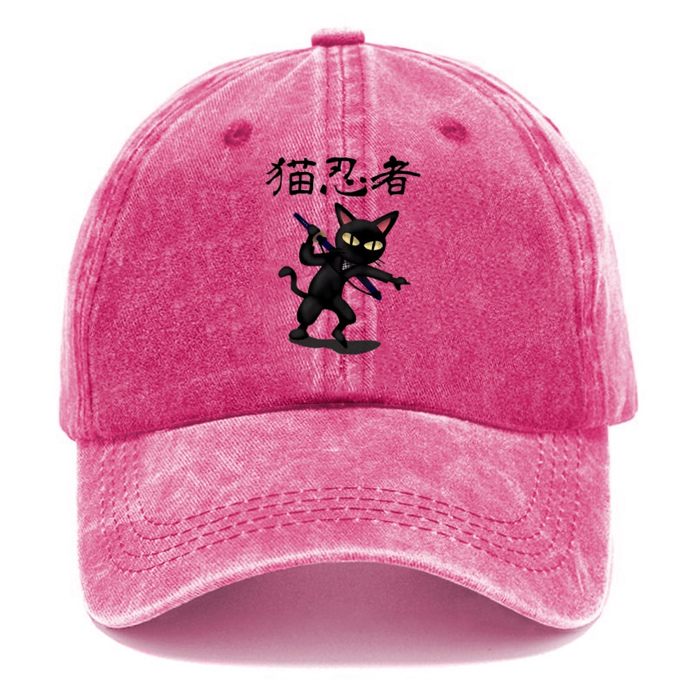 Ninja Cat Washed Cap
